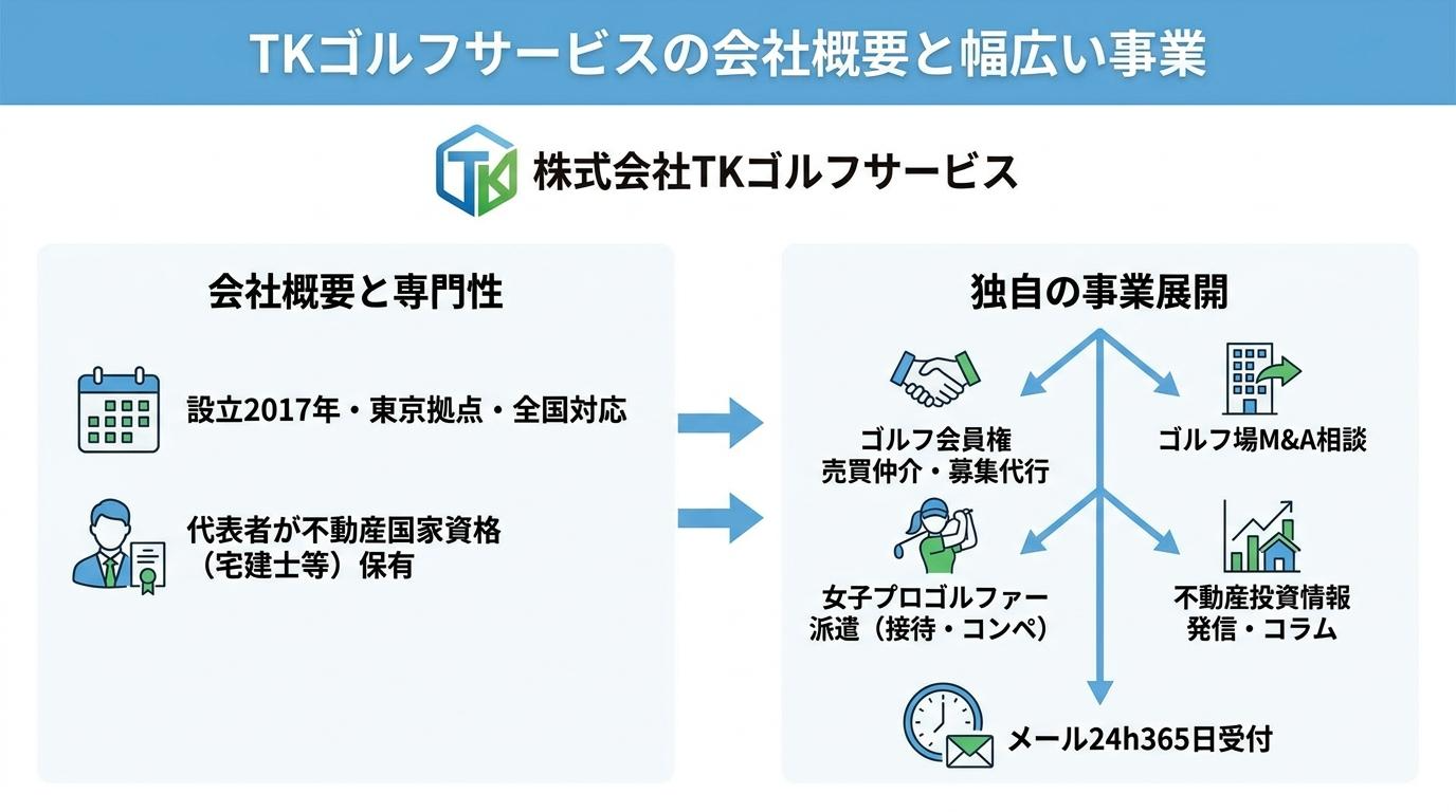 TKゴルフサービスの会社概要と事業内容の図解